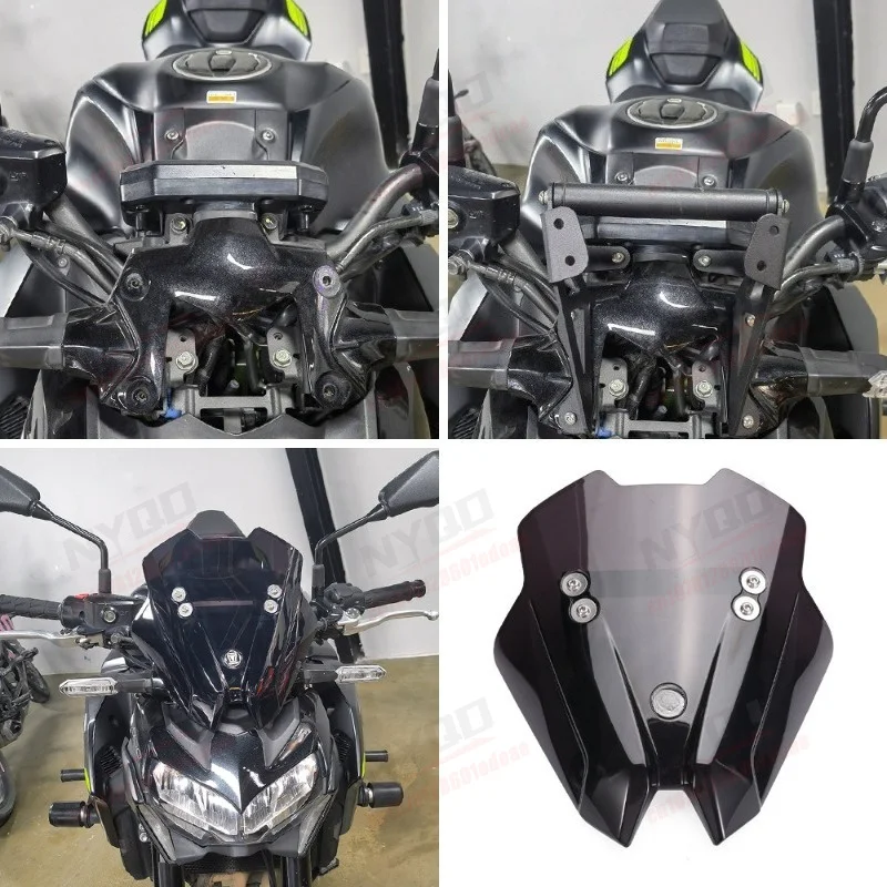 

For Z900 SE Windshield, Compatible Extension Rod Wind Deflector Visor, Front Screen Spoiler Accessories