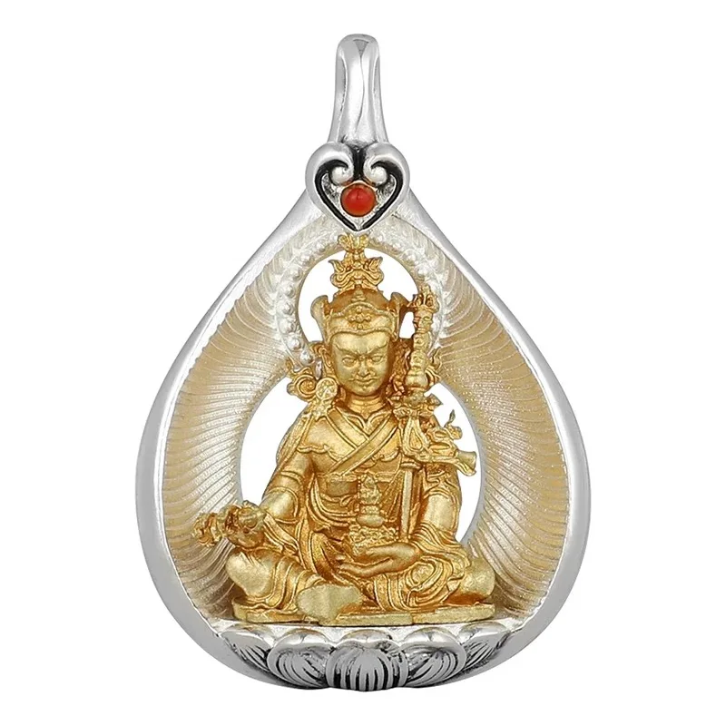 2025 Tailandia greco-budista eficaz mascota segura buena suerte Guru Rinpoche Padmasambhava amuleto de Buda colgante de cobre bu