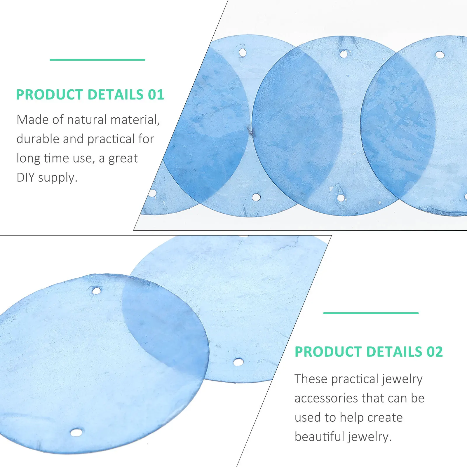 

100Pcs Round Natural Shells Charms Flat Shell Beads for DIY Pendant Earring Keychain Craft Sewing Beach Party Decoration