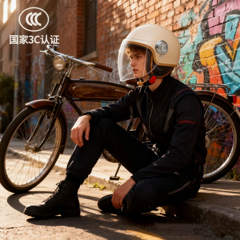 

Retro 3/4 Open Face Half Motorcycle Helmet for Men Women for Scooter & Motorbike