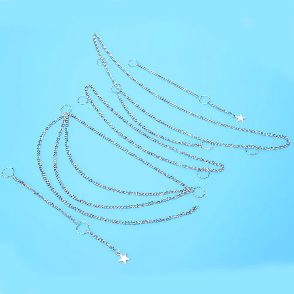 Silver Hair Braid Chain Small Hanging Beads Goth Style DIY Hair Decoration Decorative Punk Style Braid Chain Set For Festival