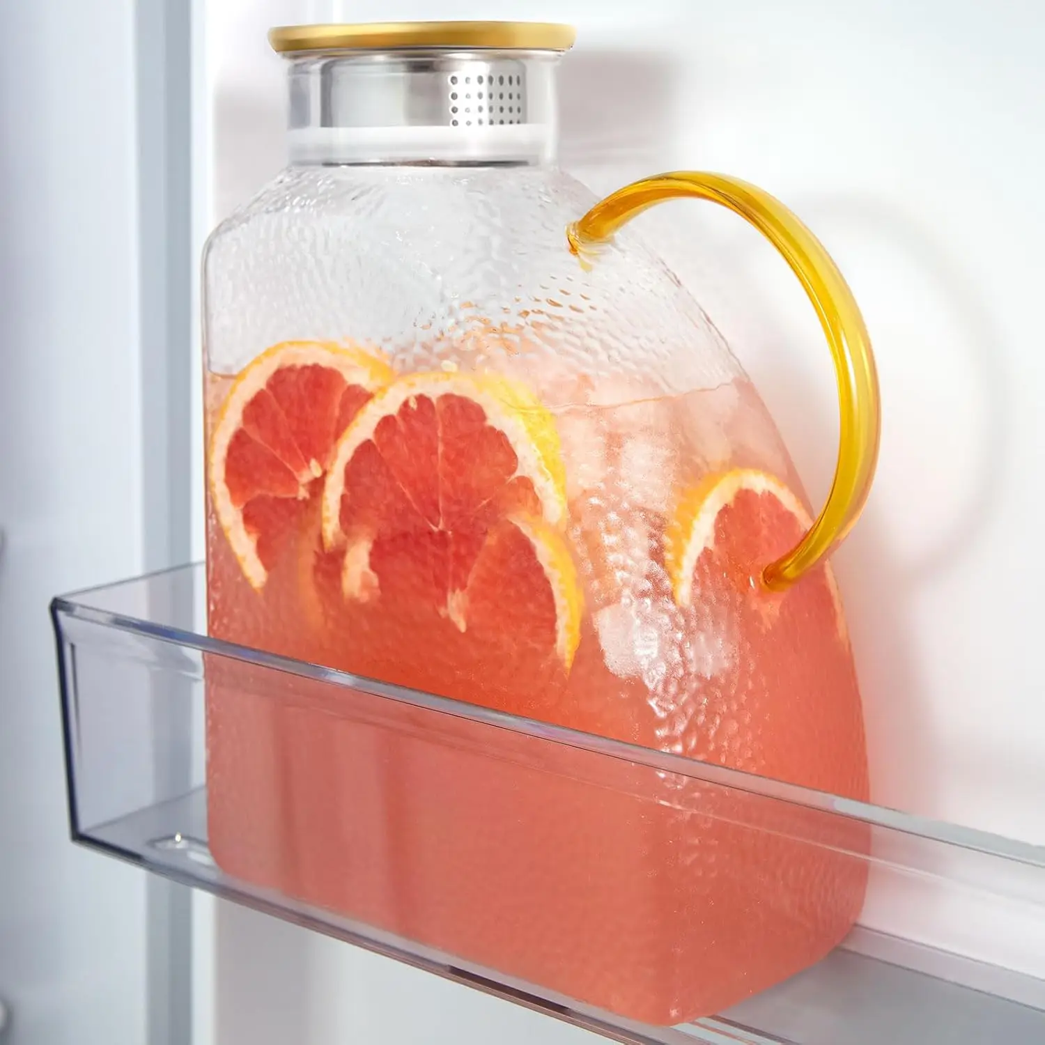 

Стеклянный кувшин на 1 галлон с крышкой, большой графин емкостью 128 унций для холодного чая, сока, кофе, молока — ручка и крышка в комплекте