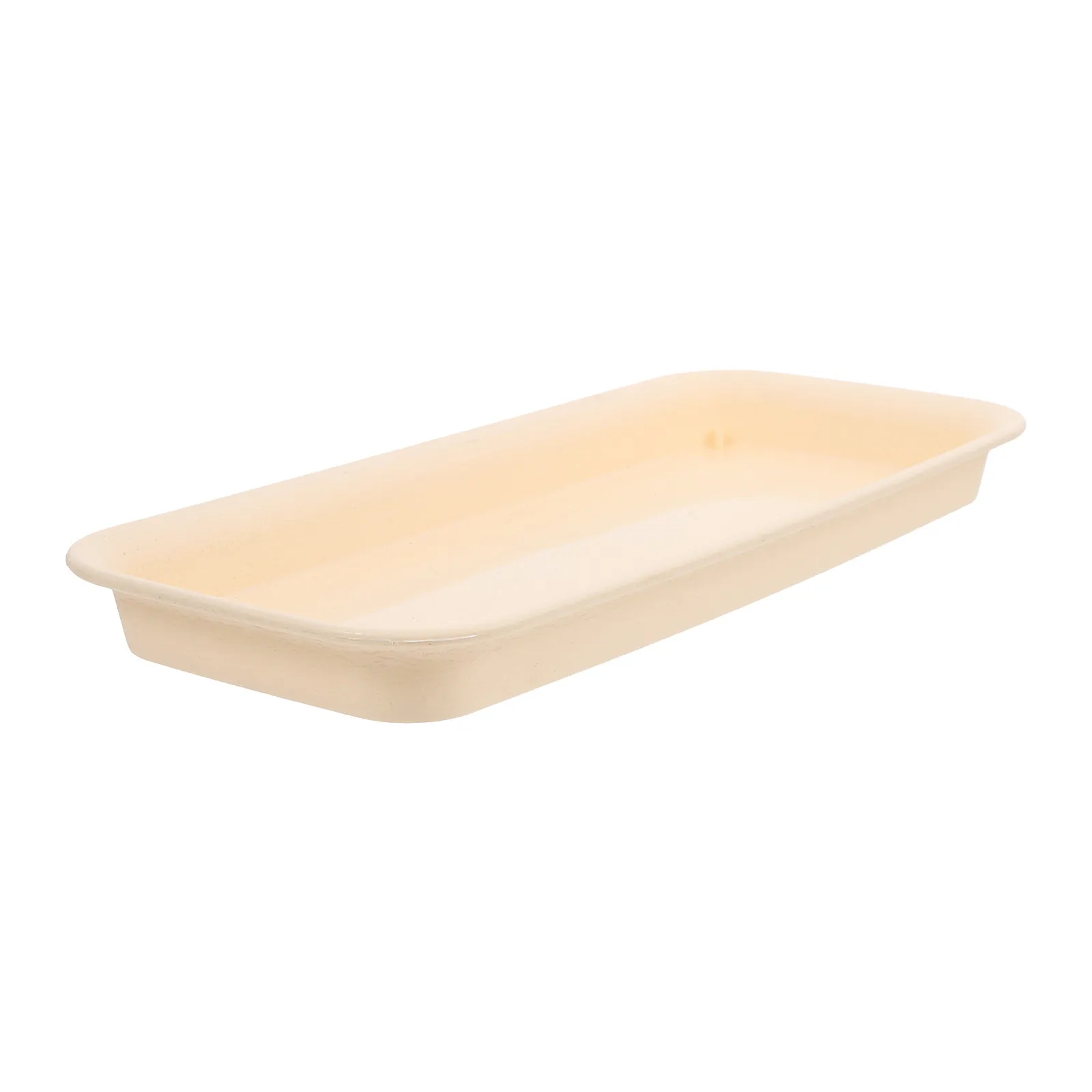 Rectangular Plant Tray Light Brown Resin Material Planter Water Tray for Indoor Garden Window Sill Potted Plants Drainage Saucer