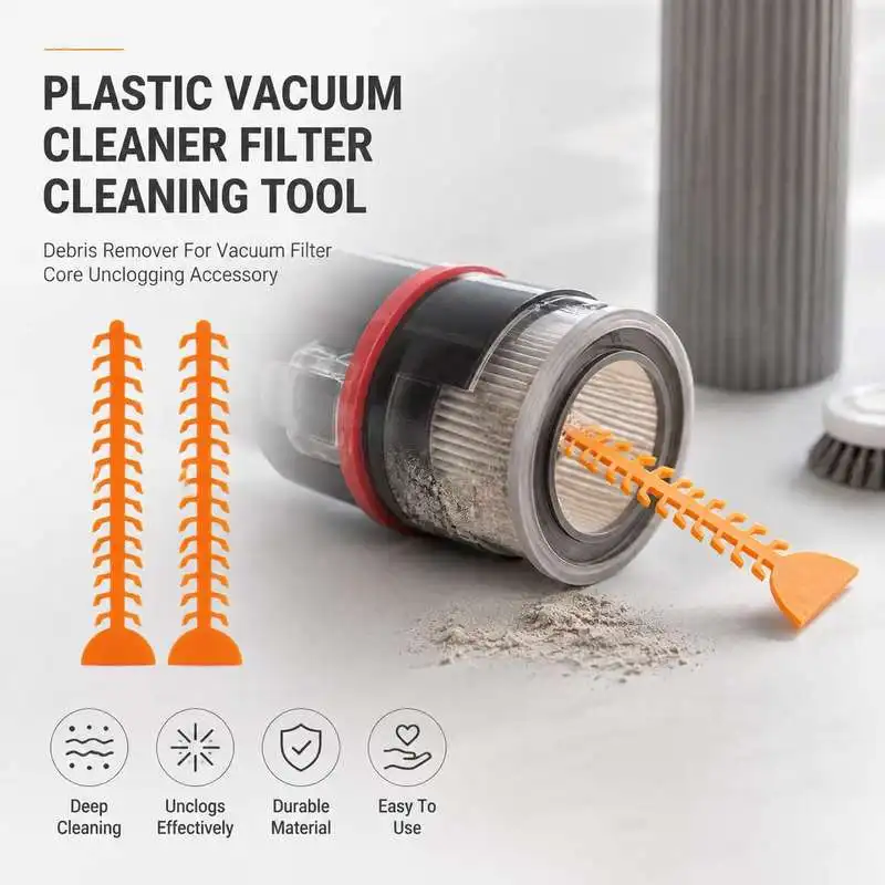 Vacuum Filter Core Unblock Tool Plastic Debris Cleaner For Household Vacuum Filter Maintenance Supply