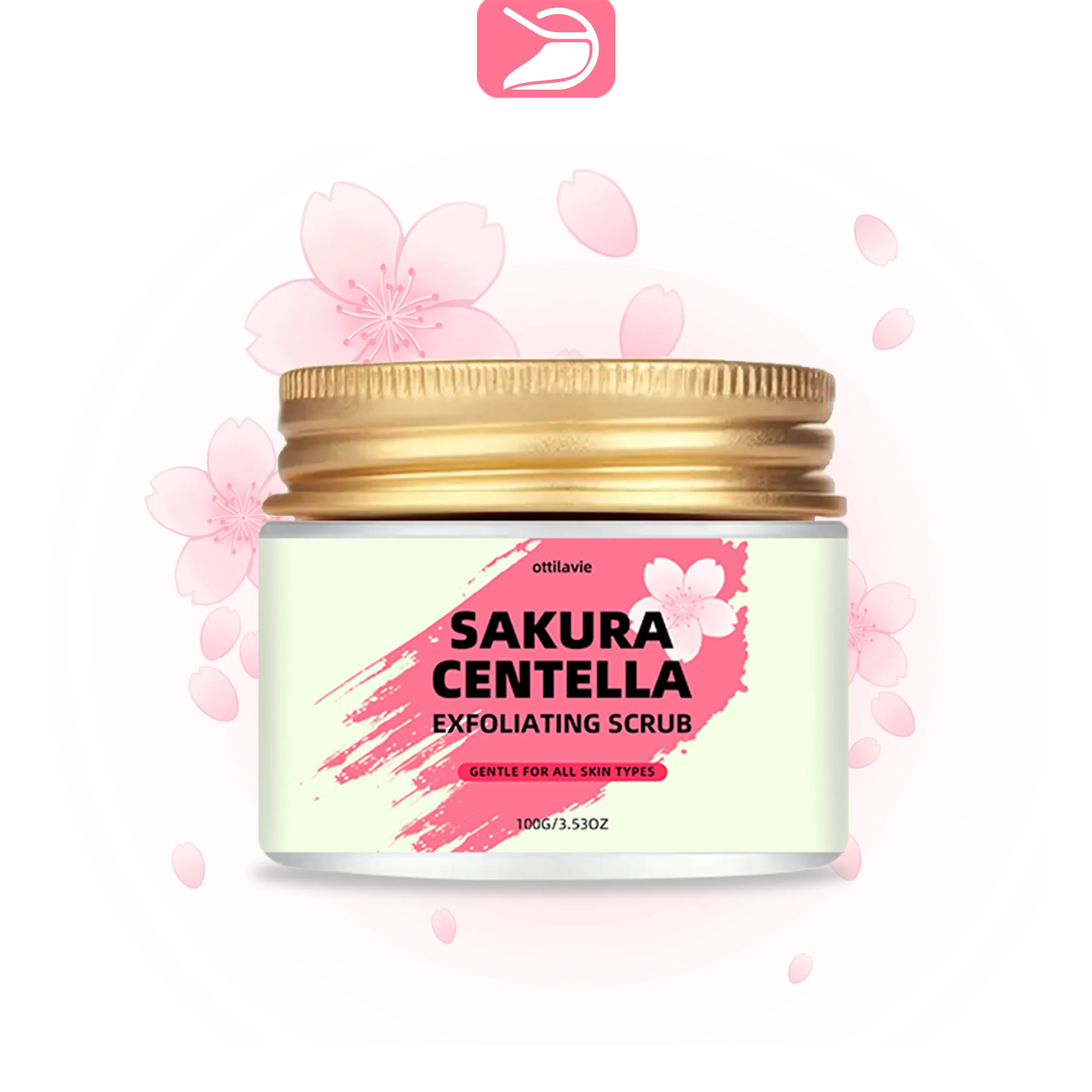

Ottilavie Sakura & Centella Scrub (5.29/3.53OZ) w/Niacinamide - Gentle Exfoliator for Face & Body, Unisex Gift