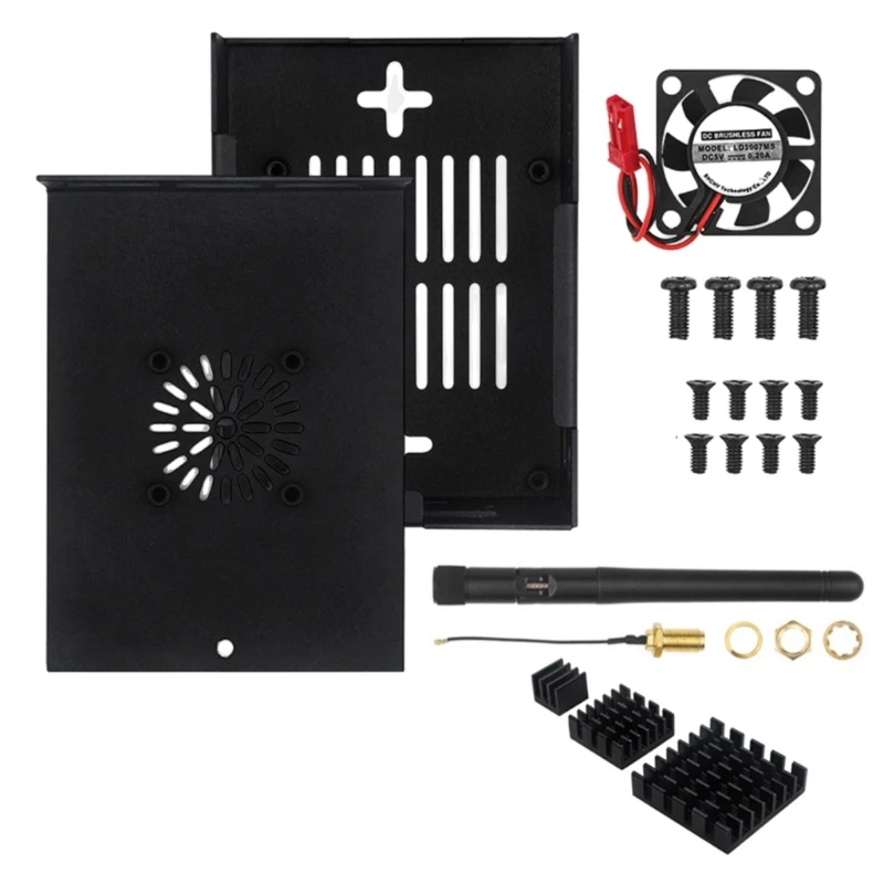 

Aluminum Enclosure With Cooling Fan For Orange 5 Mainboard Efficient Heatsink
