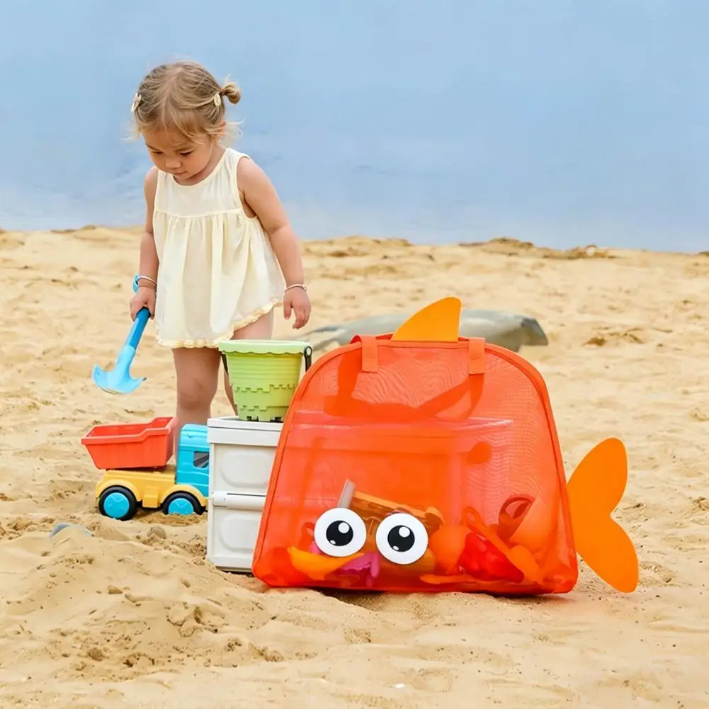 Beach Tote Bag Net Design Sand-Proof Portable Storage Bag Easy To Clean For Beach Snow Activities Outdoor Beach Bag