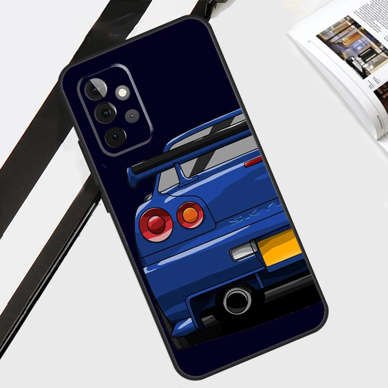 Skyline R34 Blue For Samsung Galaxy A34 A54 A14 A71 A51 A13 A23 A33 A53 A73 A12 A22 A52 A32 Phone Case