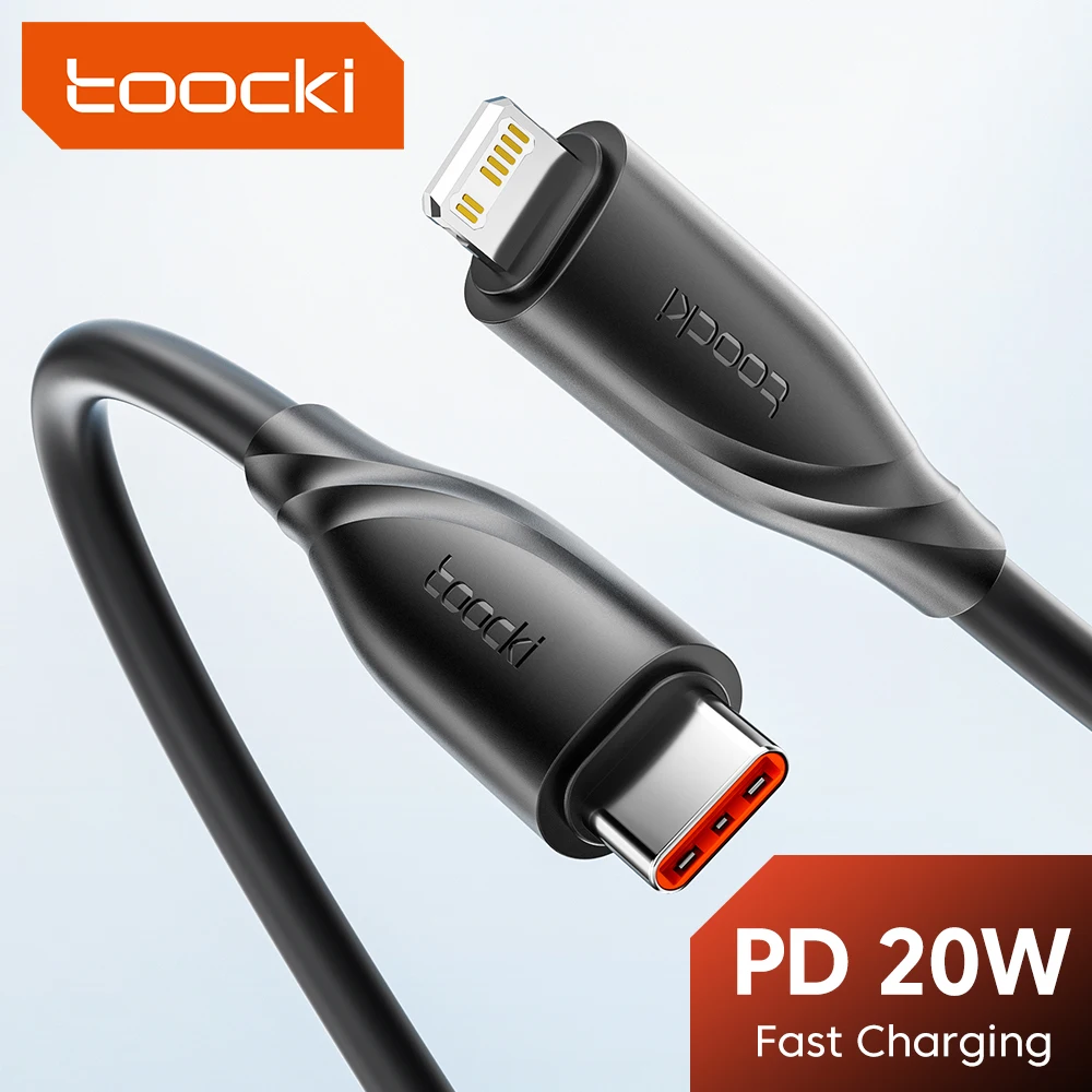 Toocki PD20W USB Type C Cable For iPhone 14 13 12 11 Pro Max XS Xr 2.4A Fast Charging Type C To IOS Wire Cord For iPad Macbook