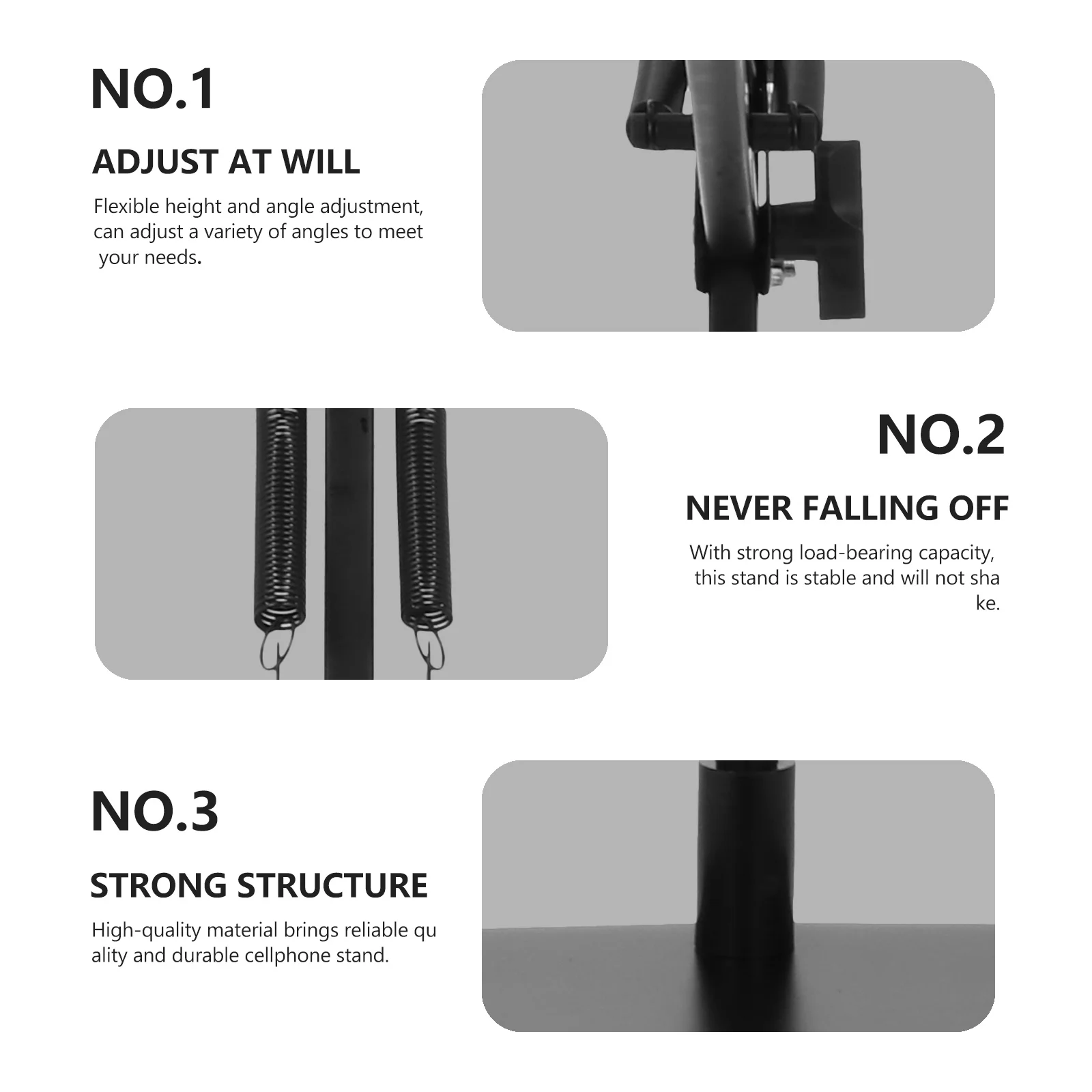 

Black Folding Live Streaming Cellphone Stand Portable Adjustable Phone Holder Tablet Pc Holder Stable for Streaming Games