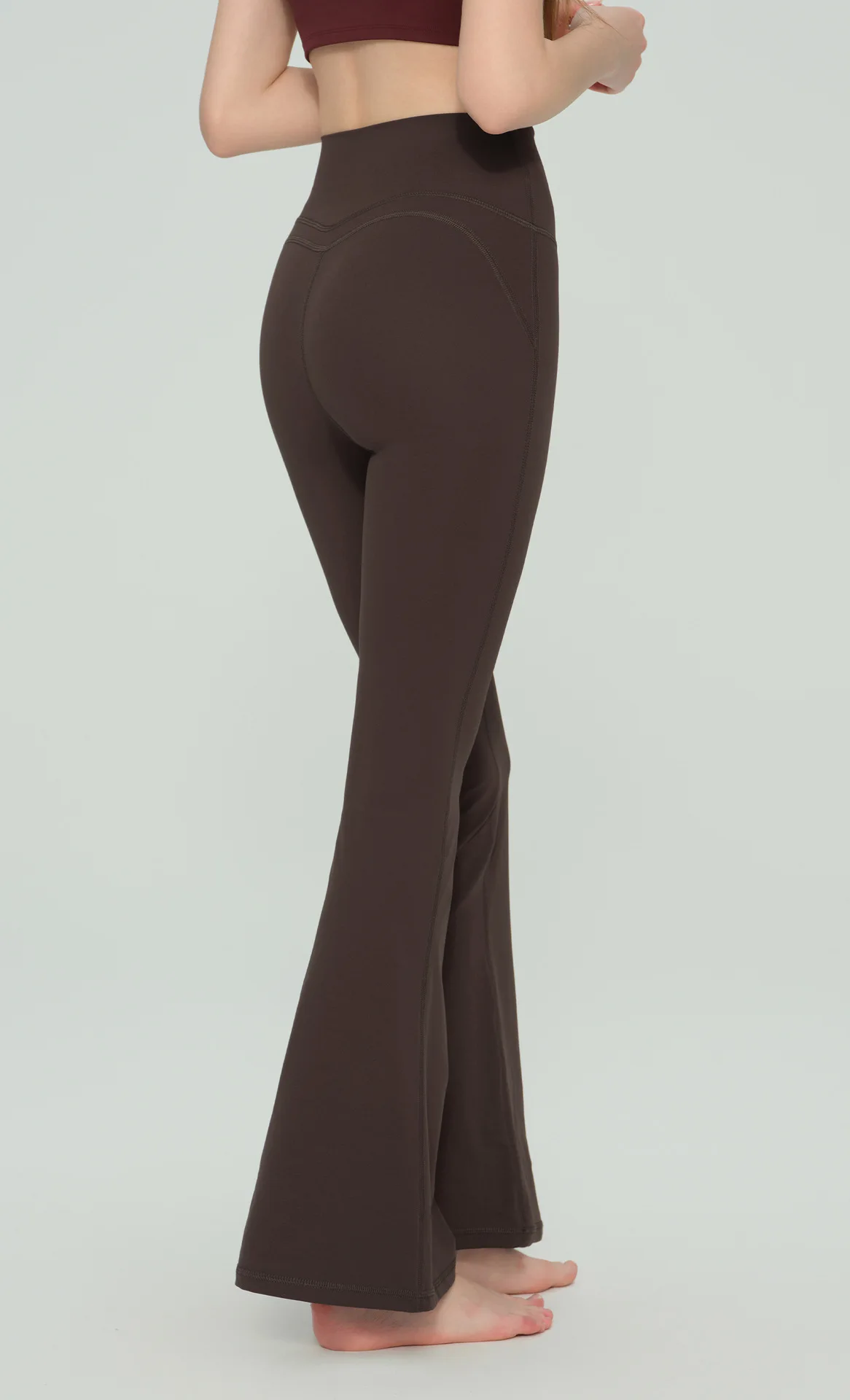 Neue Damen-Schlaghose mit hoher Taille, hoher Elastizität, Bauchkontrolle, Hüftstraffung, atmungsaktiv, für Laufen, Fitness und Freizeit. – Detail 19