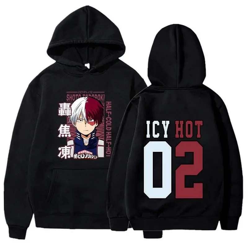Bakugou Katsuki Retro Graphic Hoodie Men V-Neck Long Sleeve Pullover Sohochic Anime Cosplay Halloween Party Menswear Top