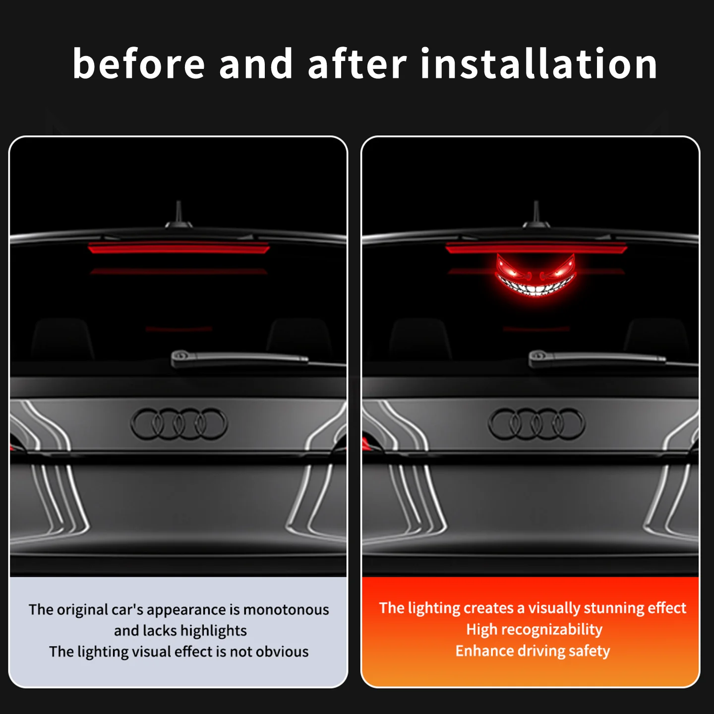 New popular Devil's Eye solar charging dynamic LED light multi-mode warning decorative light without wiring