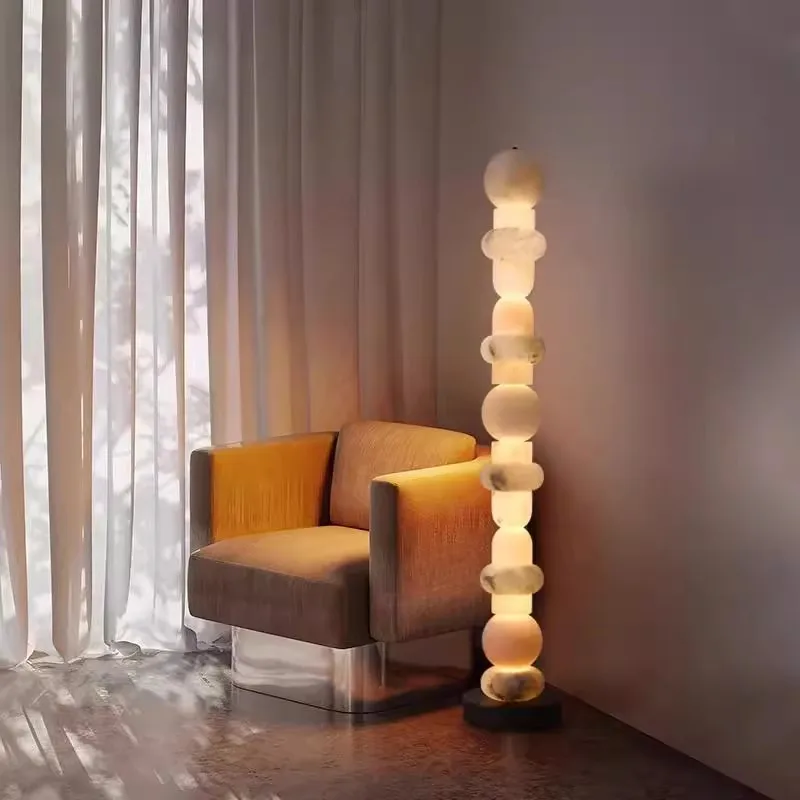 Diodo luminescente di lusso di fascia alta Lampada da pavimento Fiocco di neve naturale Design in marmo Soggiorno Camera da letto Studio Modello di ufficio vendite