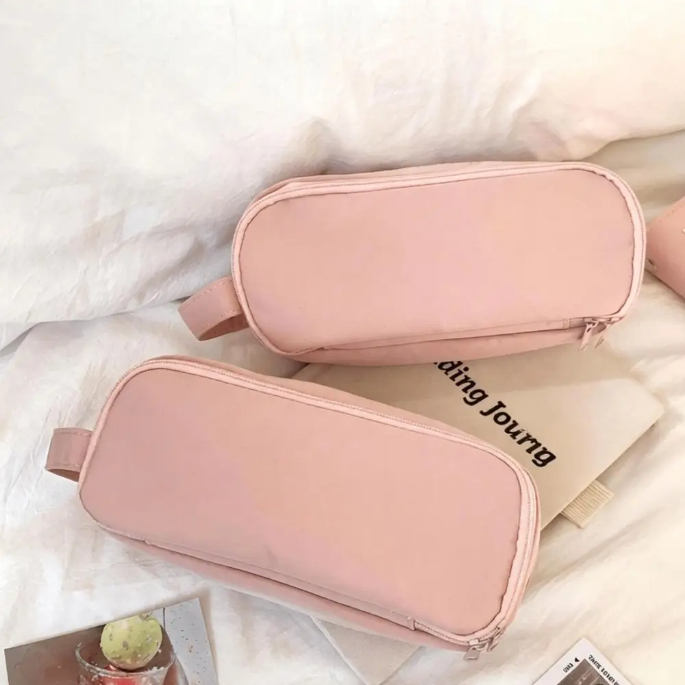 New Handheld Pencil Case Portable Multi Functional Stationery Pouch Partitioned Cosmetic Pouch Travel Home
