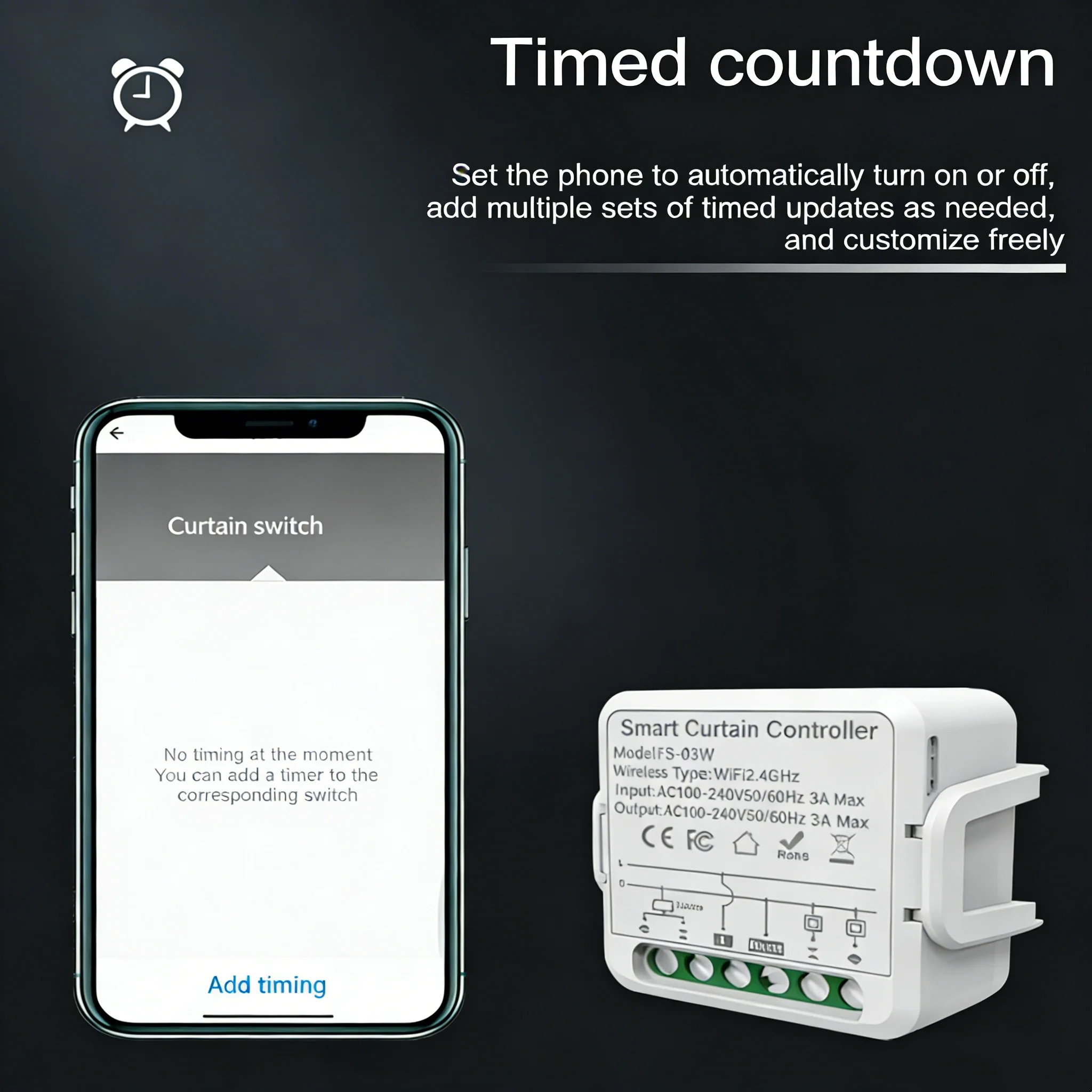 Tuya WiFi Curtain Switch Module - Smart Control for Electric Roller Shutter Blind Motor (Alexa/Google Home/Alice Supported view 4