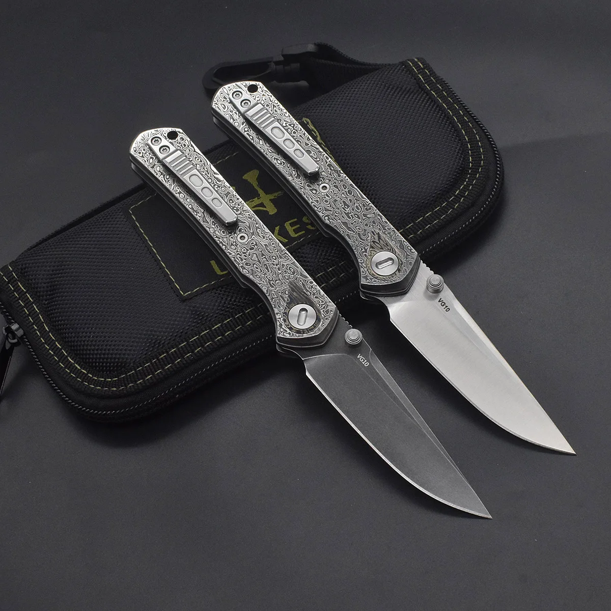 VG10 Blade Damascus Steel Handle Ball Bearing Folding Knife Outdoor Survival Hunting Fishing Hiking Fruit Knife Portable EDC