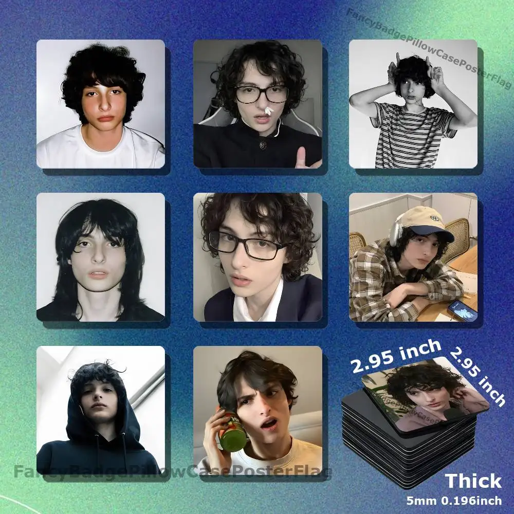 

F-Finn Wolfhard Stranger Magnetic Square Refrigerator Sticker Creative DIY Acrylic Fridge Magnets Souvenir Gift