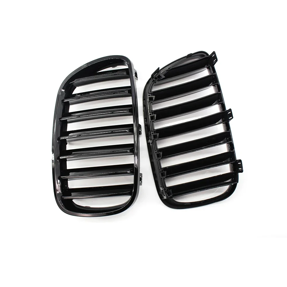 A Pair Gloss Black / M Style Car Front Kidney Grille Grills Hood Grill For BMW X3 E83 2007 2008 2009 2010 Auto Accessories