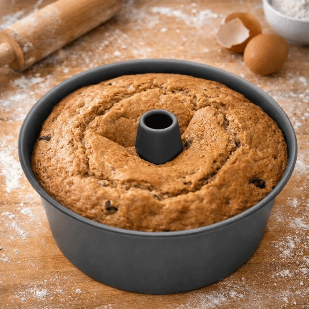 Hollow Fluted Tube Cake Pan Non-Stick Round Bread Baking Pan Heat Resistant Carbon Steel Pumpkin Cake Mold Baking Supplies