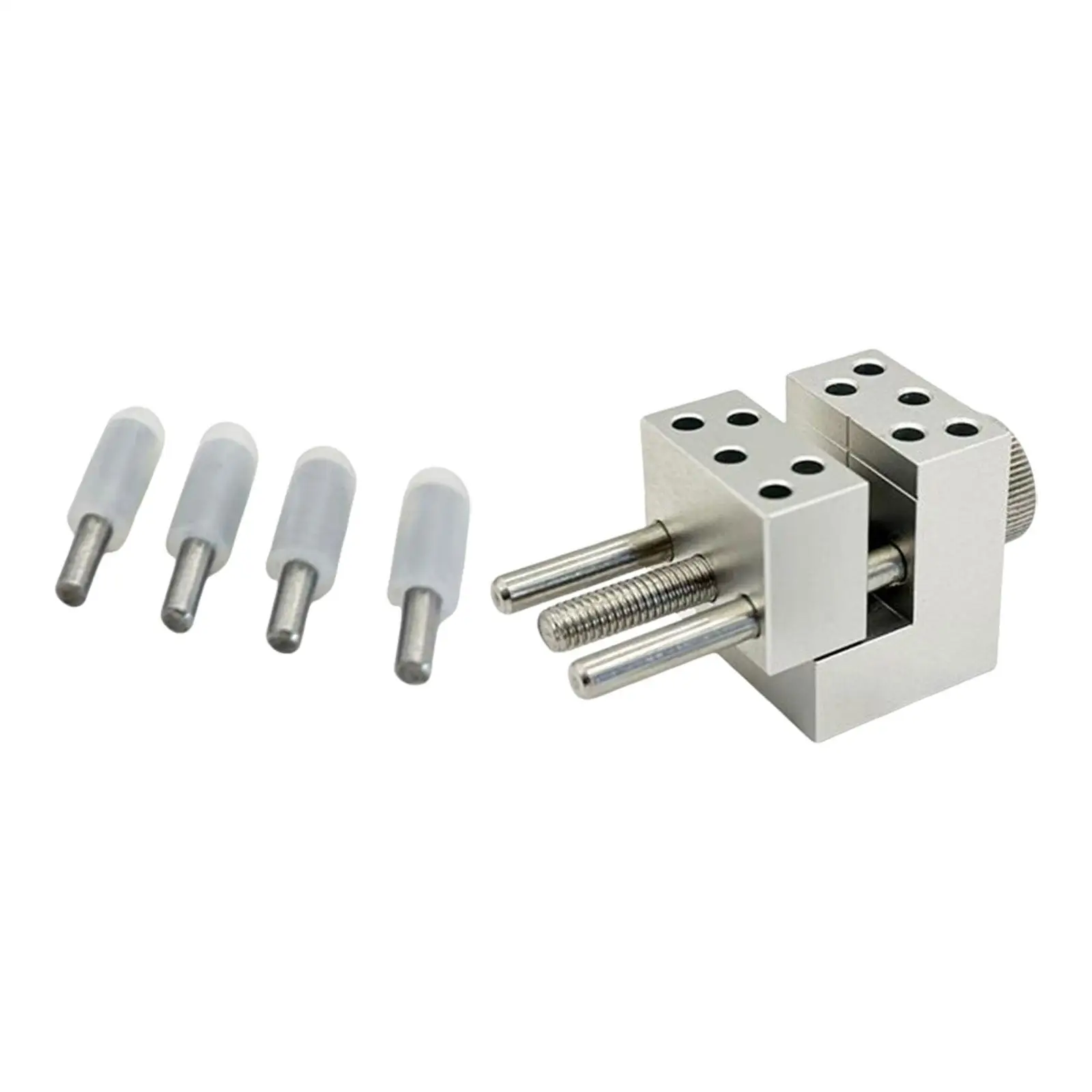 Mini Handheld Bench Vise Aluminum Alloy Model Making Tool with 4 Clamp Rods for Diorama Craft Jewelry Repair