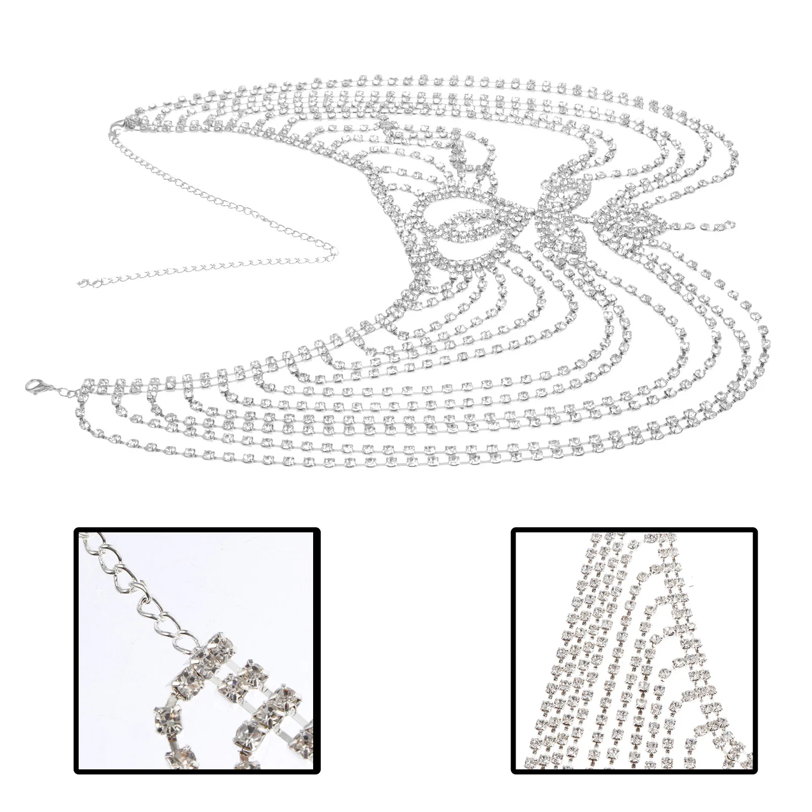 Women Rhinestone Hair Chain Delicate Multi-Layer Forehead Headband Alloy Chic Headdress for Bridesmaid Anniversary Fashion