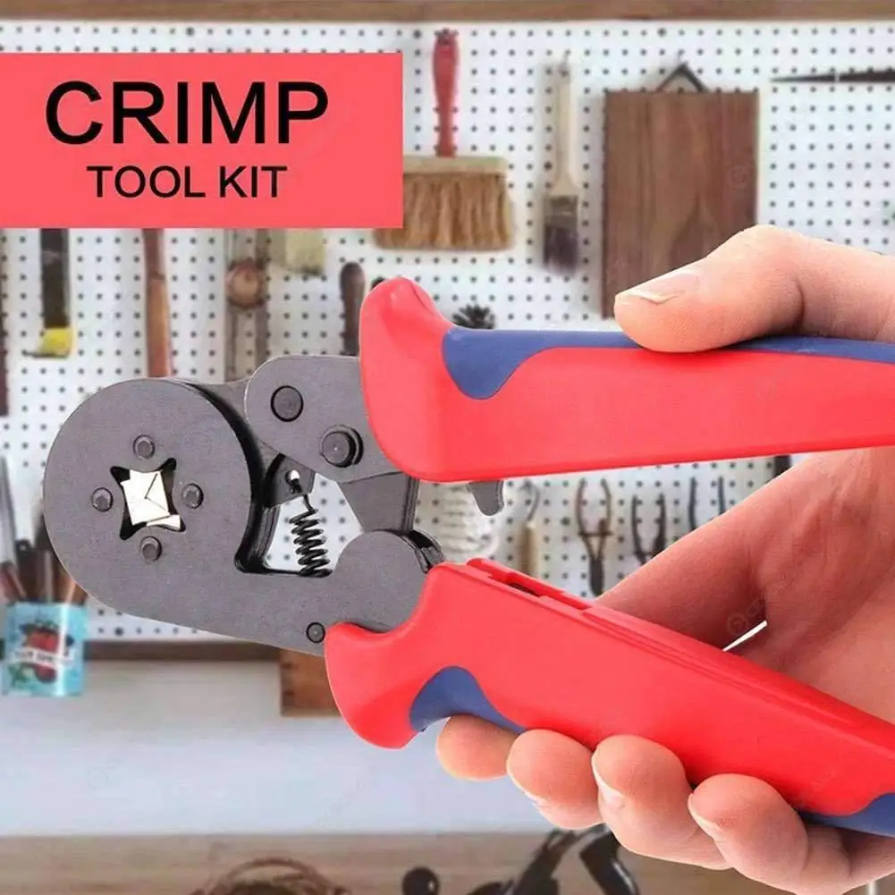 HSC86-4 Hexagonal Tubular Press Clamp Crimping Pliers Electrical for Wires Sleeves Connector Ferrule Ratchet with Wire Terminals