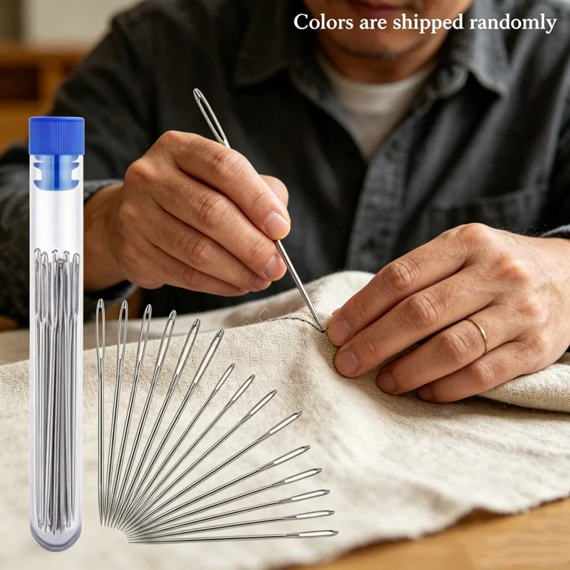 Large Eye Hand Sewing Needles Easy Threading Steel Needles Practical Needlework Tool Convenient Threading Helper Diy Supplies