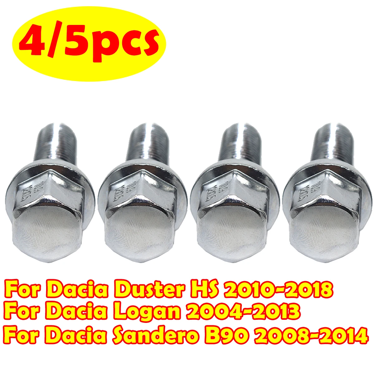 4/5pc tornillo de perno de neumático de rueda de coche reemplazar más largo para Dacia Duster HS Renault Nissan Terrano Logan Aprio Tondar Largus