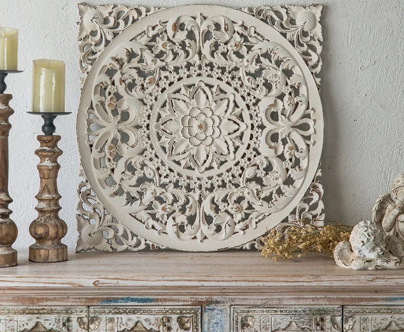 

American retro personalized carved wall hanging, coffee shop simple wall decoration, bed and breakfast living room entrance back