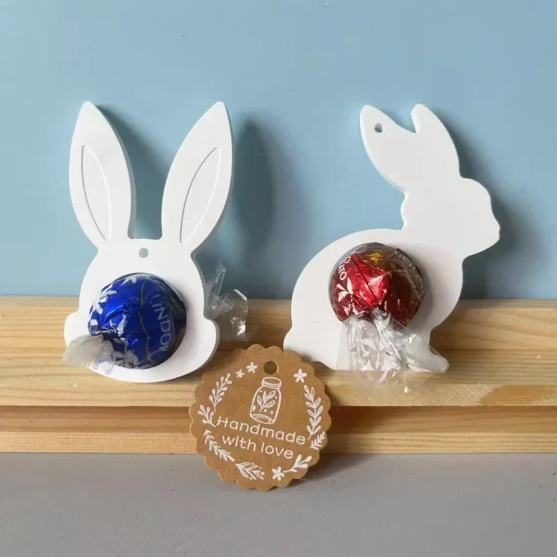 

Силиконовая форма для подвесок в виде кролика на Пасху, для самостоятельного изготовления из эпоксидной смолы, гипса, шоколада, декоративных бирок-яиц