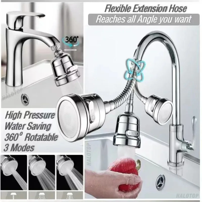 Sink Faucet 360 Degree Rotating Faucet Extender Water-Saving And Pressurized Faucet Extender Bathroom And Kitchen Accessories