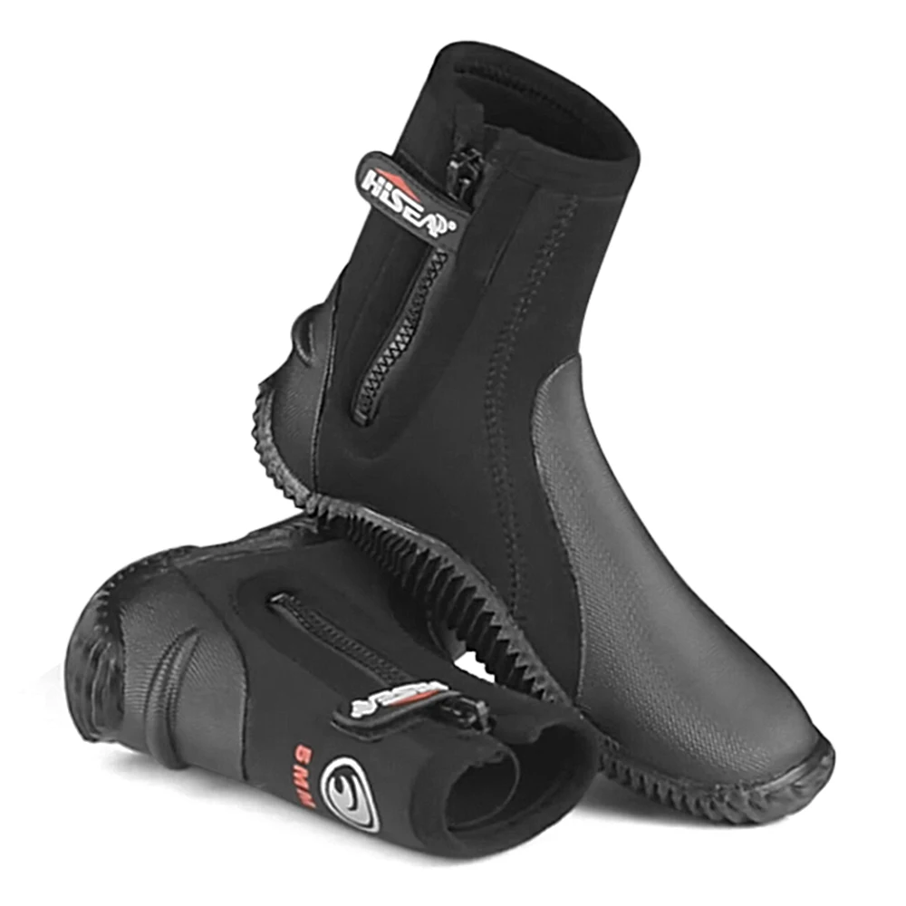 5 mm Neopren-Tauchstiefel, Neoprenanzug-Stiefel mit seitlichem Reißverschluss für Damen und Herren, Schnorcheln, Tauchen, Barfußschuhe, Strandzubehör – Detail 4