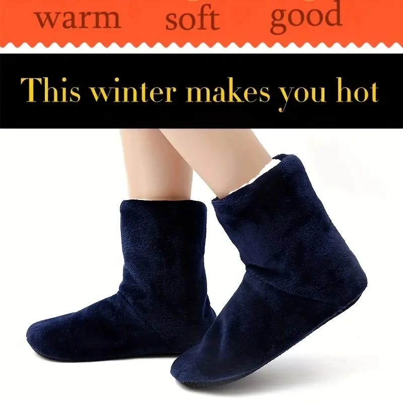 Indoor Boden Socken Plüsch Tuch Lange Röhre Socken Knie Pads Warme Hohe Röhre Schuhe Für Frauen Und Mann Hausschuhe Winter – Detail 2