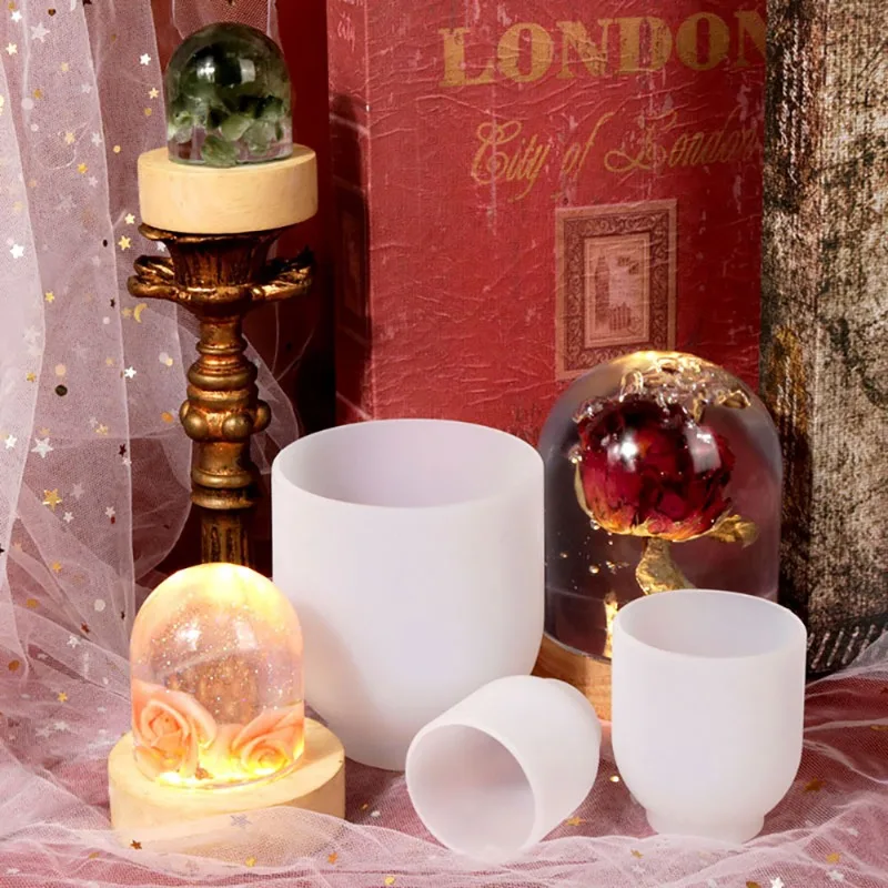

For Fun 3D Crystal Epoxy Resin Mold Half Cylindrical Specimen Decoration Silicone Mold LED Night Light Lamp Holder DIY Ornament
