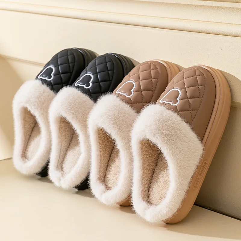 شباشب قطنية للنساء، ديكور منزلي جديد للخريف والشتاء، مضاد للانزلاق ودافئ، مع نعال قطنية سميكة القاع