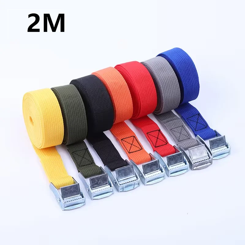 2M  Zinc Alloy Pressure Buckle Pallet Cargo Straps Luggage Fixed Car Fixed Tightener Tensioner Straps