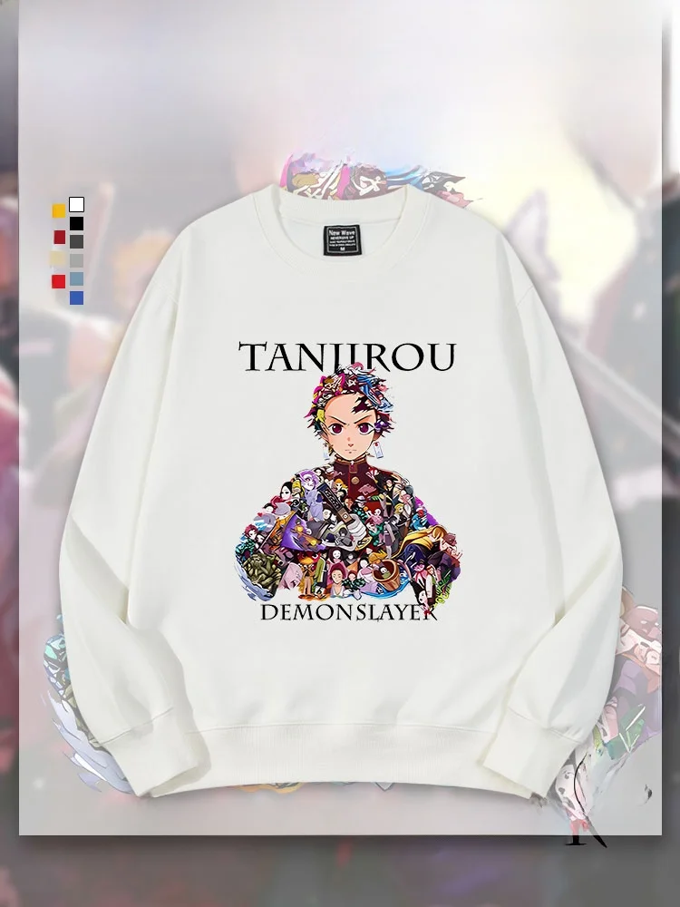 

Свитшот Rilakkuma с круглым вырезом, повседневный, с аниме-принтом, из смесового хлопка и полиэстера, удобный крой, уличная одежда для подростков и взрослых