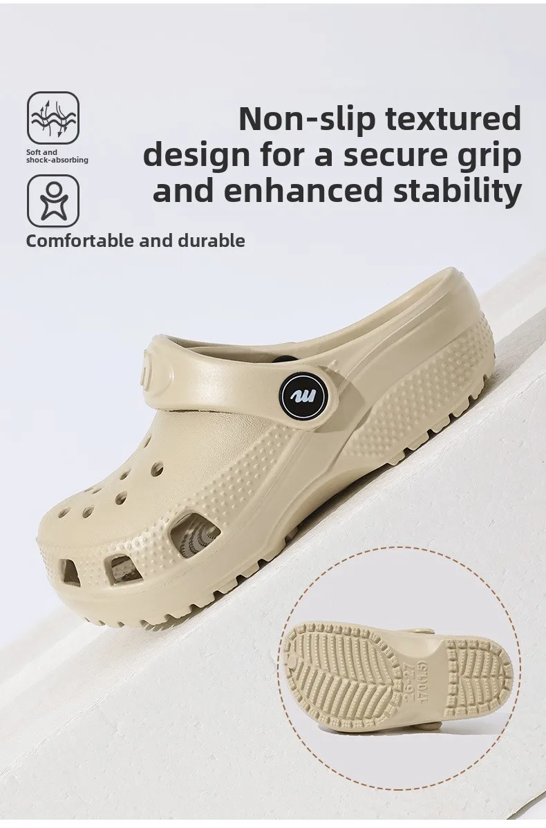 2026 Kinder Mädchen Jungen Lochschuhe Sommer Rutschfeste Outdoor-Sandalen Geschlossene Zehenpartie Weiches Gefühl Strandpantoffeln Dicker Boden Weicher Boden – Detail 6