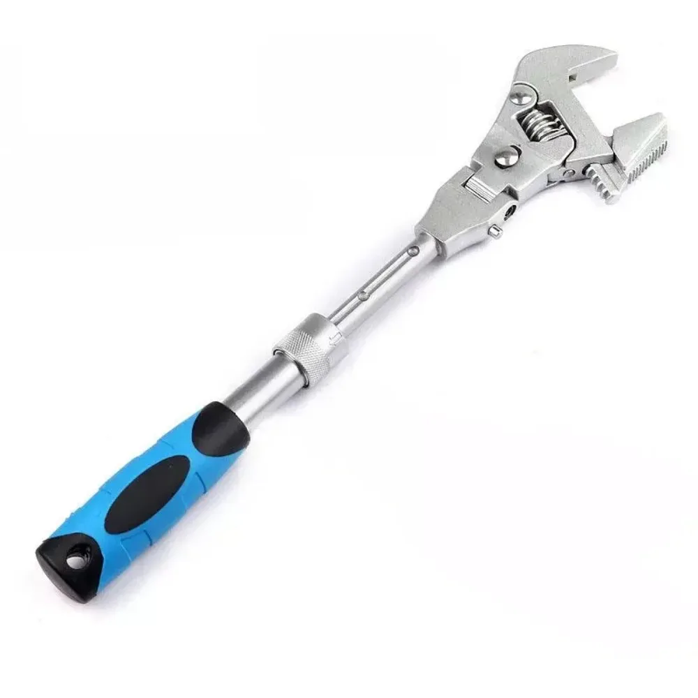 

10 Inch Ratchet Adjustable Wrench 5-in-1 Torque Wrench Rotatable Folding 180 Degrees Pipe Telescopic Spanner Repair Tool