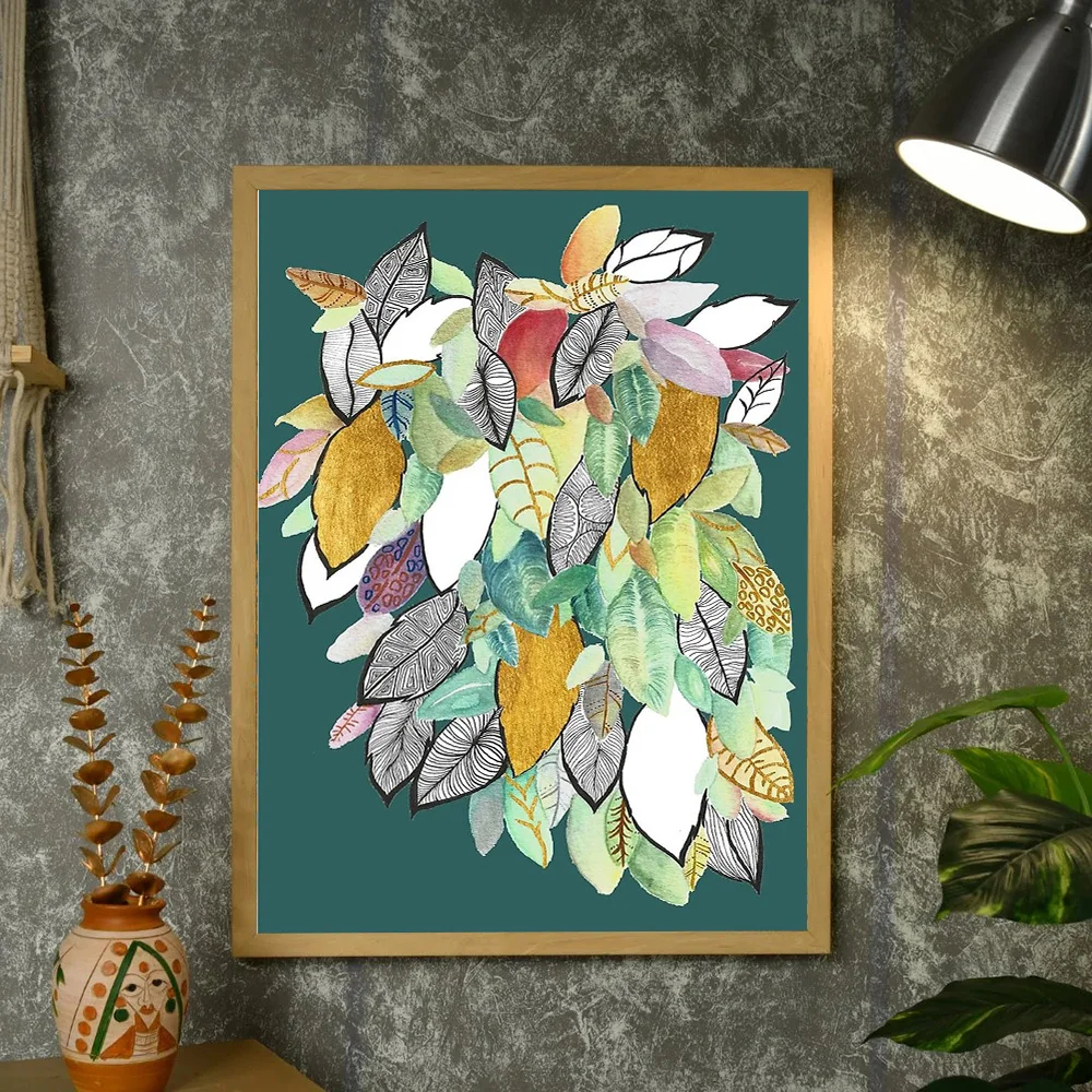 نباتية جدار الفن ورقة طباعة الخضرة ديكور الطبيعة قماش ديكور المنزل الحديث الحد الأدنى الفن غرفة المعيشة ديكور غرفة نوم الفن Botani #4