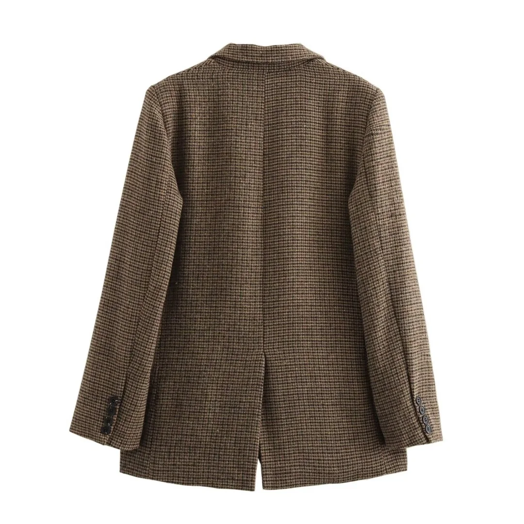 معطف بدلة نسائي جديد لشتاء 2024 من BM&MD&ZA بياقة متعددة الاستخدامات وصدر واحد وأكمام طويلة #2