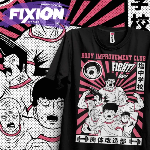 Mob Psycho 100 – Club de Fisioculturismo [MoradaAnime camiseta Manga regalo para amante de los anime algodón de todas las tallas