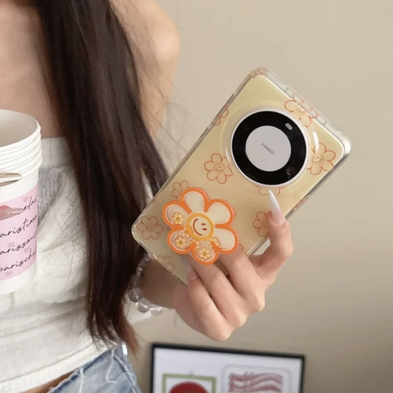 韓国のかわいい漫画フラワーグリップ Tok Griptok 電話ホルダースタンドサポート iPhone 15 サムスンユニバーサル Accessoriess ホルダー