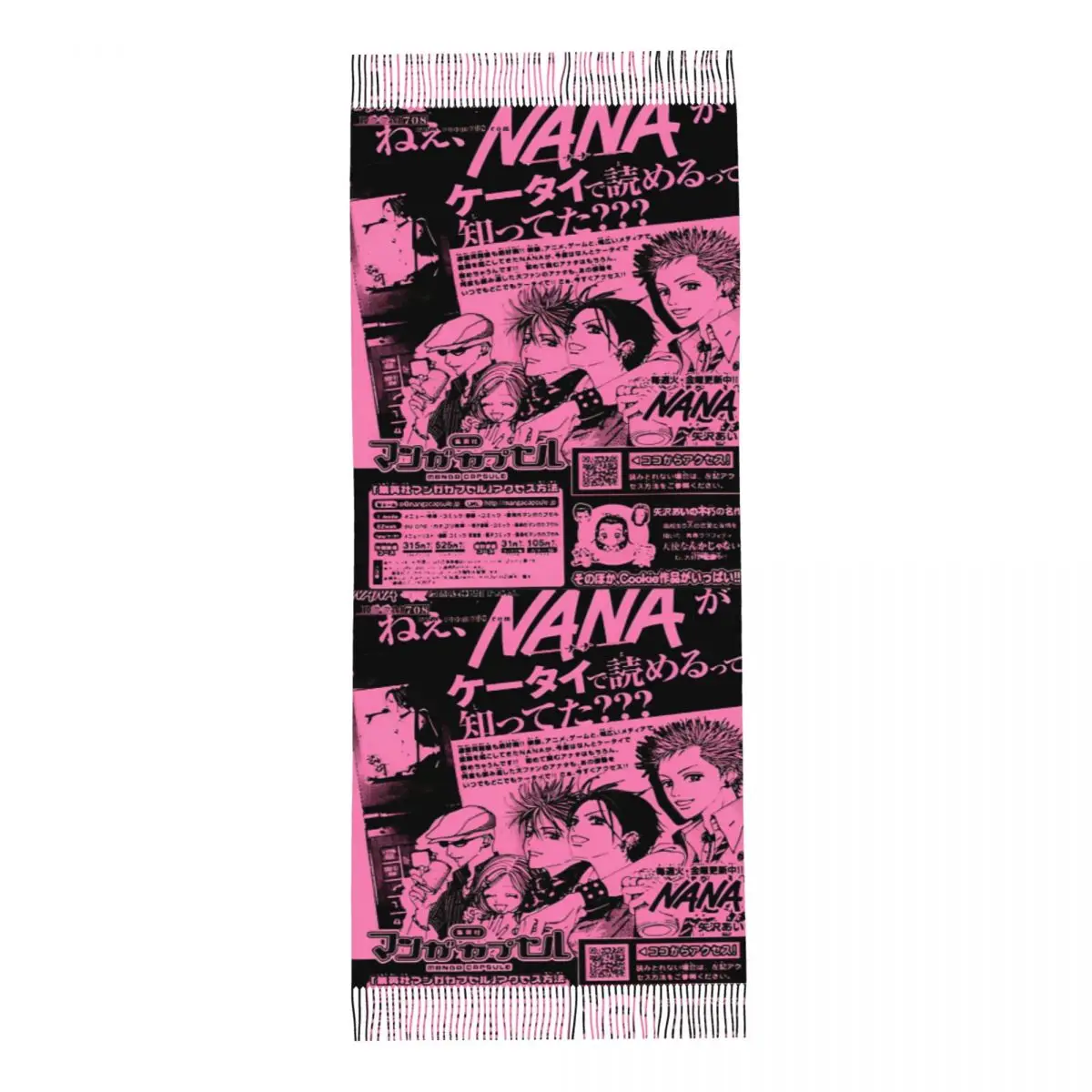 وشاح نسائي مع شرابة نانا مستوحاة أنيمي كبير شتاء دافئ شال التفاف أوساكي Kawaii الكرتون ارتداء اليومي أوشحة الباشمينا #3