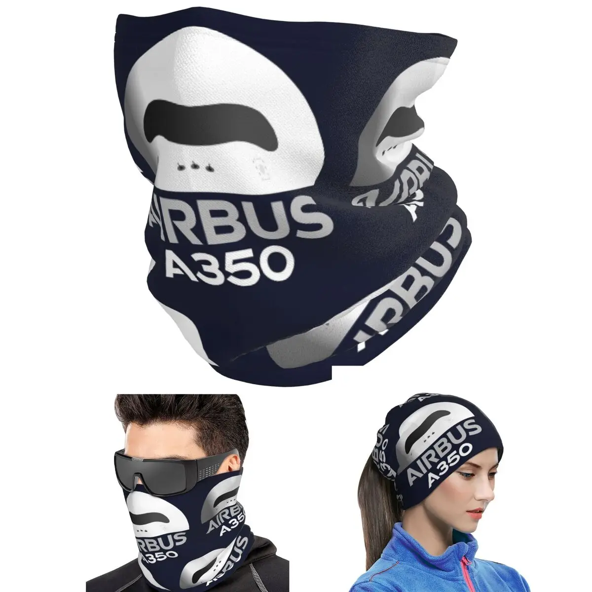 New Airbus Beluga A350 Bandana Neck Cover Printed Wrap Scarf Multifunction Cycling Scarf For Men Women Adult Winter