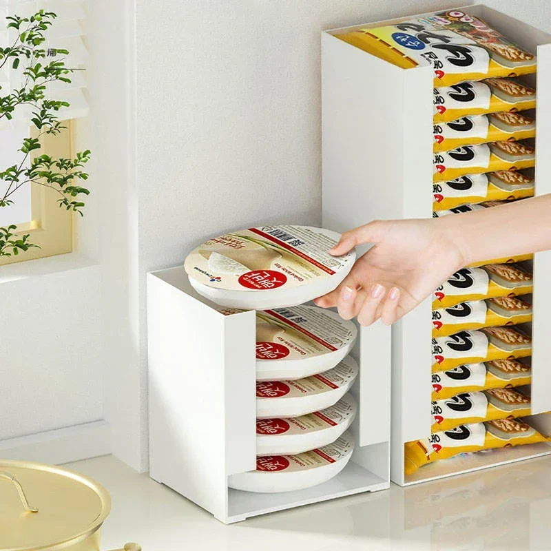 

Korea Ramen Storage Box Kitchen Instant Noodle Cup Tissue Storage Bins Facial Mask Storage Box Multi-function Tabletop Organizer