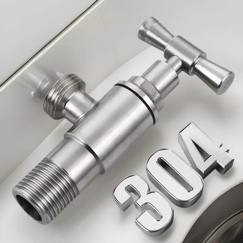 304 stainless steel large-flow cold and hot water stop valve with eight-sided anti-freezing slow-opening triangular valve