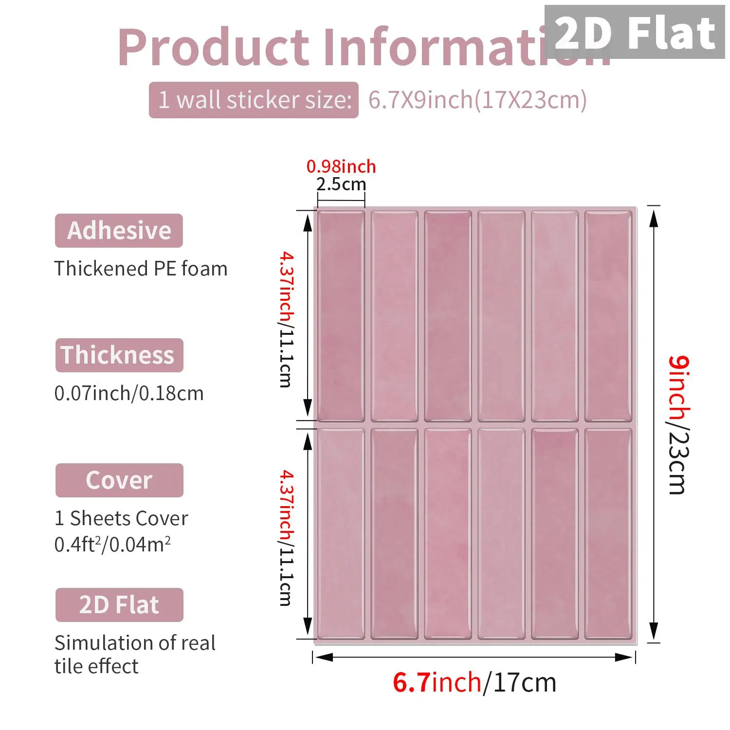 Peel-and-stick self-adhesive tile stickers Self-adhesive tile decals Kitchen and bathroom backsplash decoration Bedroom decor