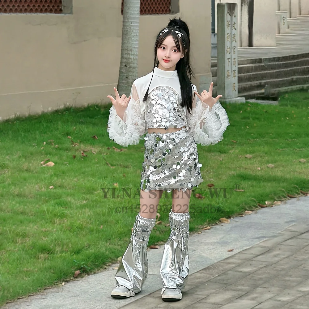 ملابس فتاة الرقص أزياء رقص الجاز ملابس أداء K-pop للأطفال أزياء الهيب هوب ملابس الفتيات الرائعة ملابس الرقص في الشوارع